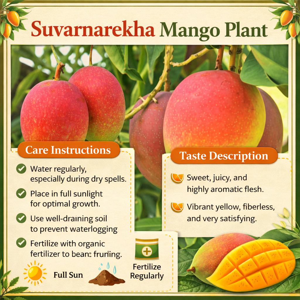 Suvarnarekha Mango Aam Grafted Healthy Fruit Plant