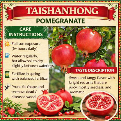 Taishanhong Pomegranate Grafted Fruit Plant – High Yielding Sweet Juicy Anar Tree Variety