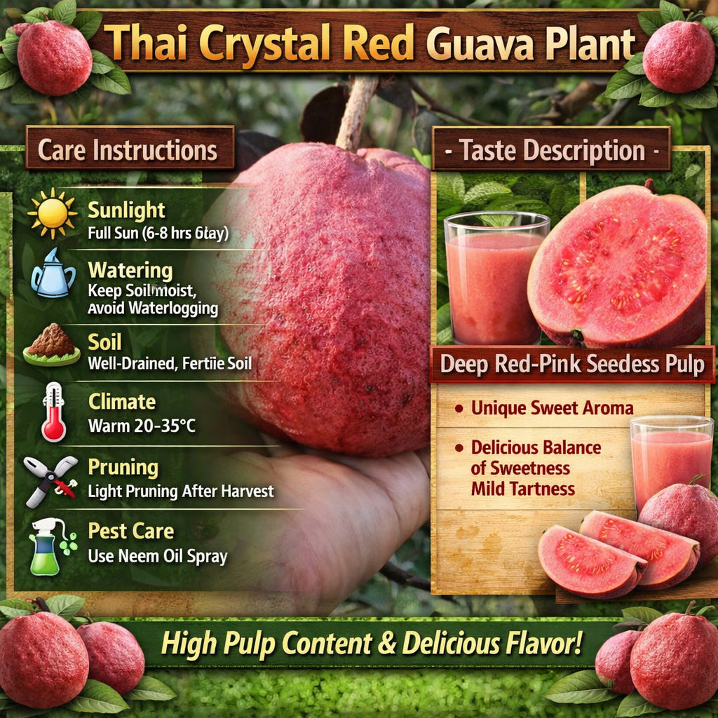 Thai Crystal Red Guava Air Layered Healthy Fruit Plant