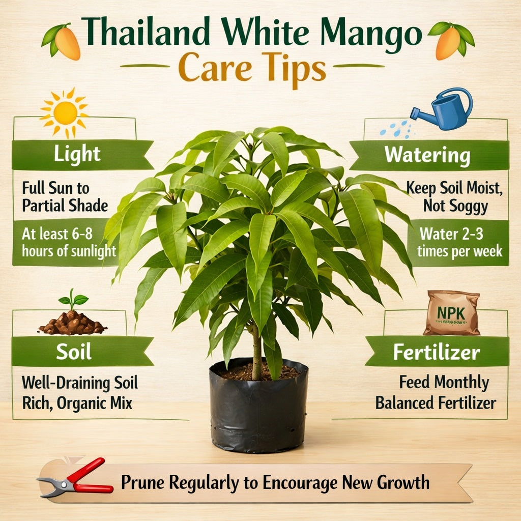 Thailand White Mango Aam Grafted Healthy Fruit Plant