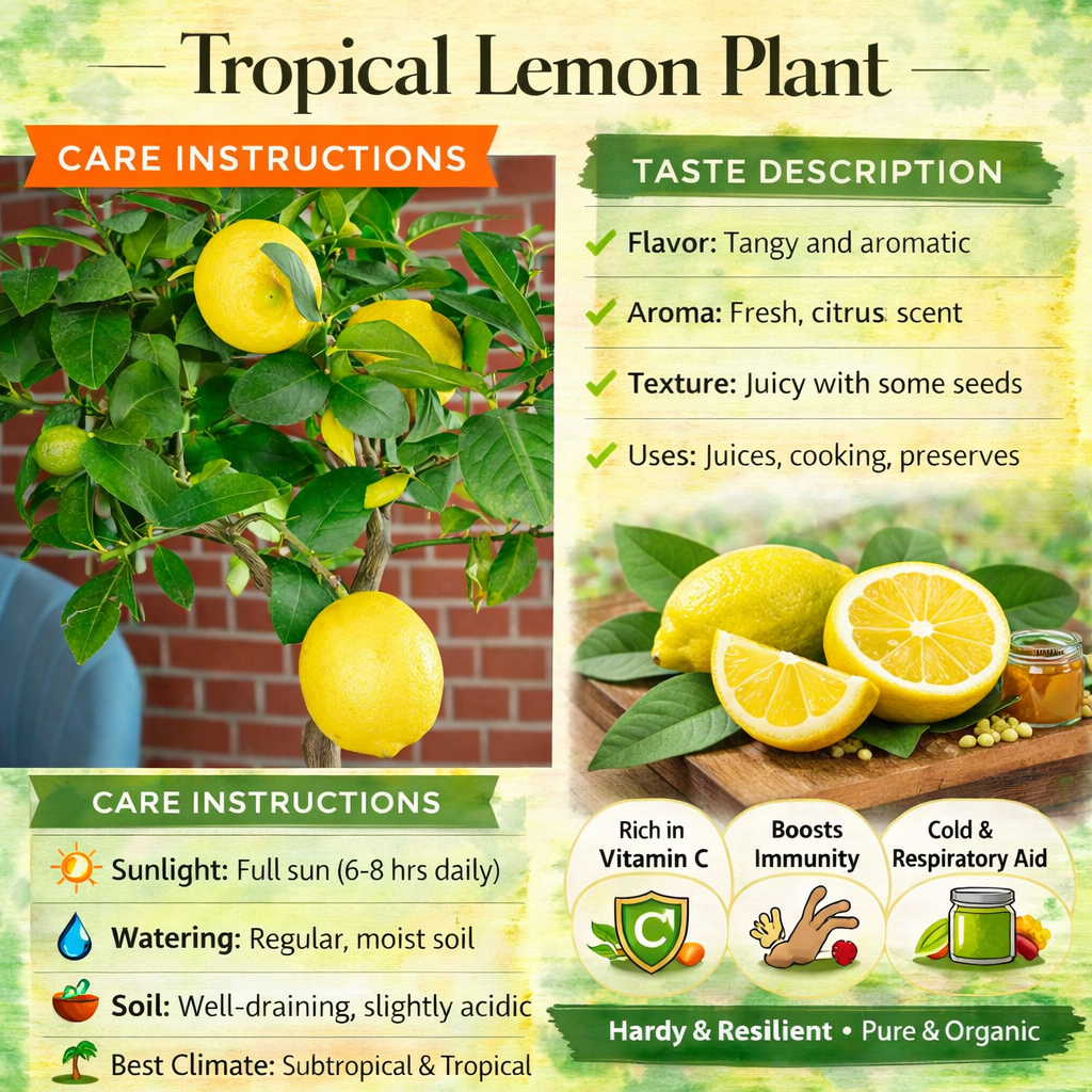 Tropical Lemon Plant Live Nimbu Tree Kagzi Lemon Citrus Limon Fruit Plant
