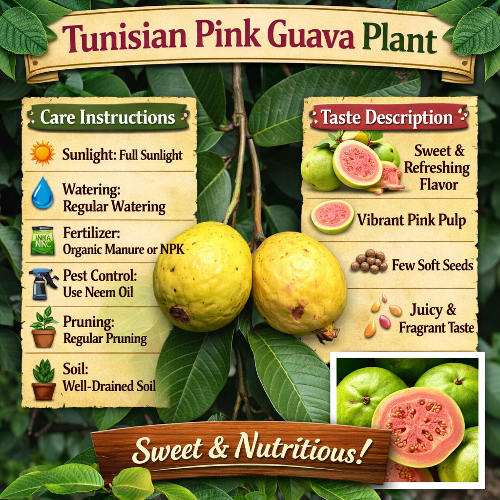 Tunisian Pink Guava Air Layered Healthy Fruit Plant