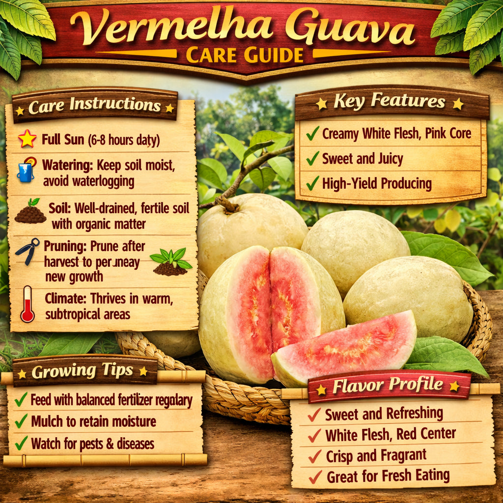 Vermelha Guava Air Layered Healthy Fruit Plant