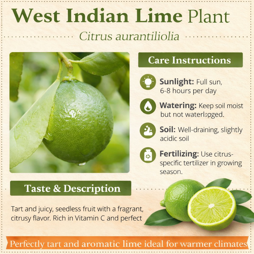 West Indian Lime Plant Live Nimbu Tree Kagzi Lemon Citrus Limon Fruit Plant