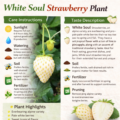 White Soul Strawberry Healthy Sweet Home Garden Kitchen Garden Terrace Balcony Fruit Plant