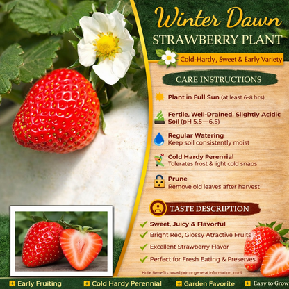 Winter Dawn Strawberry Healthy Sweet Home Garden Kitchen Garden Terrace Balcony Fruit Plant