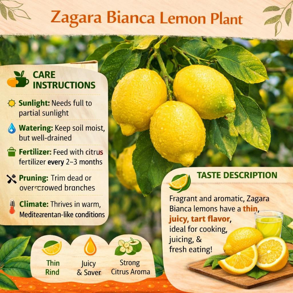 Zagara Bianca Lemon Plant Live Nimbu Tree Kagzi Lemon Citrus Limon Fruit Plant